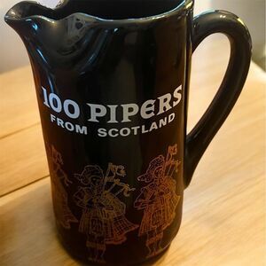 Vintage Seagram's 100 Pipers From Scotland Scotch Whiskey Pitcher Blended Scotch